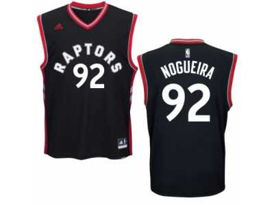 Men's Adidas Toronto Raptors #92 Lucas Nogueira Swingman Black Alternate NBA Jersey