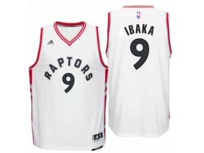 Men's Toronto Raptors #9 Serge Ibaka adidas White Swingman Home Jersey