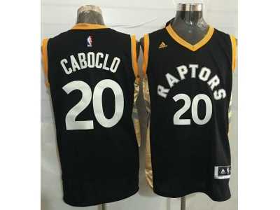 Toronto Raptors #20 Bruno Caboclo Black Gold Stitched NBA Jersey