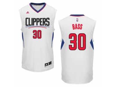 Men's Adidas Los Angeles Clippers #30 Brandon Bass Authentic White Home NBA Jersey