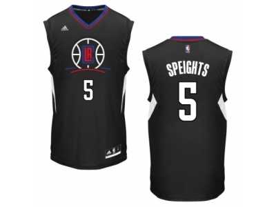 Men's Adidas Los Angeles Clippers #5 Marreese Speights Authentic Black Alternate NBA Jersey