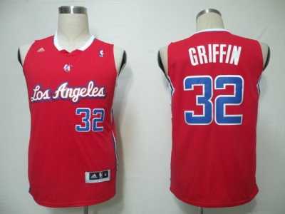nba los angeles clippers #32 griffin red(blue number swingman)