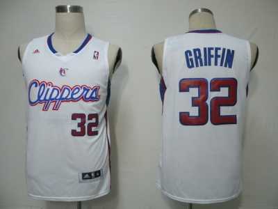 nba los angeles clippers #32 griffin white(red number swingman)