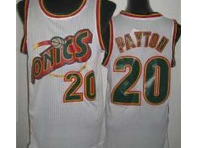 NBA Seattle SuperSonics #20 Gary Payton White Throwback Jerseys(Revolution 30)