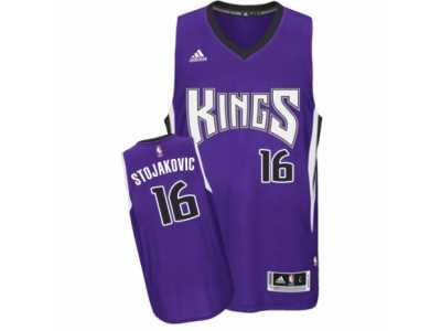Men's Adidas Sacramento Kings #16 Peja Stojakovic Swingman Purple Road NBA Jersey