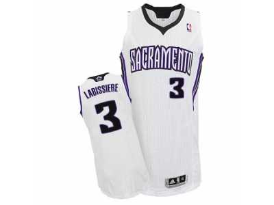 Men's Adidas Sacramento Kings #3 Skal Labissiere Authentic White Home NBA Jersey