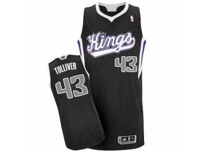 Men's Adidas Sacramento Kings #43 Anthony Tolliver Authentic Black Alternate NBA Jersey