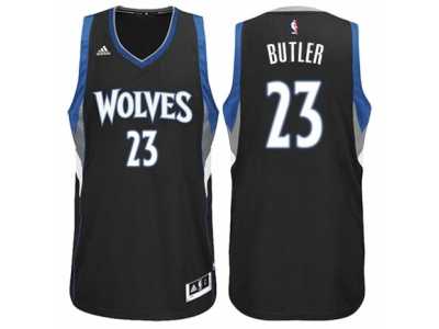 Men's Adidas Minnesota Timberwolves #23 Jimmy Butler Authentic Black Alternate NBA Jersey