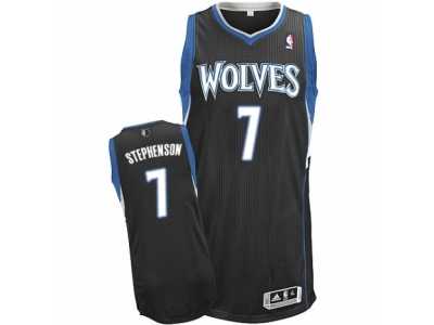 Men\'s Adidas Minnesota Timberwolves #7 Lance Stephenson Authentic Black Alternate NBA Jersey