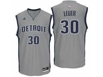 Men Detroit Pistons #30 Jon Leuer Alternate Gray New Swingman Jersey