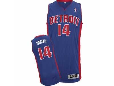 Men's Adidas Detroit Pistons #14 Ish Smith Authentic Royal Blue Road NBA Jersey