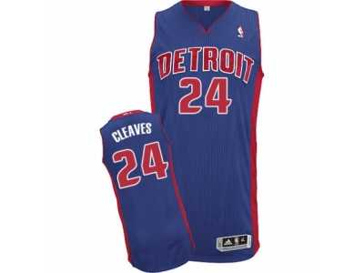 Men's Adidas Detroit Pistons #24 Mateen Cleaves Authentic Royal Blue Road NBA Jersey