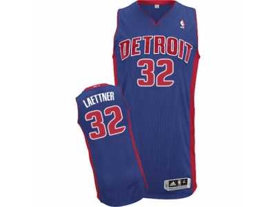 Men's Adidas Detroit Pistons #32 Christian Laettner Authentic Royal Blue Road NBA Jersey