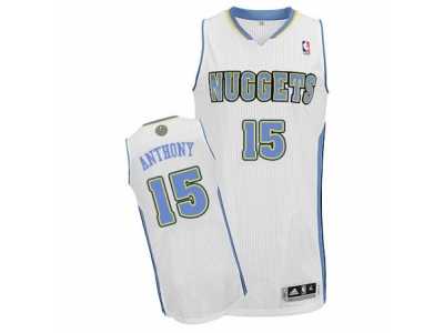 Men\'s Adidas Denver Nuggets #15 Carmelo Anthony Authentic White Home NBA Jersey