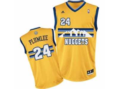 Men's Adidas Denver Nuggets #24 Mason Plumlee Swingman Gold Alternate NBA Jersey