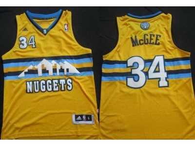 NBA Denver Nuggets #34 JaVale McGee Yellow(Revolution 30 Swingman)