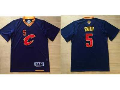 Cleveland Cavaliers #5 J.R. Smith Navy Blue Short Sleeve C Stitched NBA Jersey