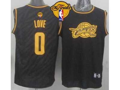NBA Cleveland Cavaliers #0 Kevin Love Black Precious Metals Fashion The Finals Patch Stitched Jerseys