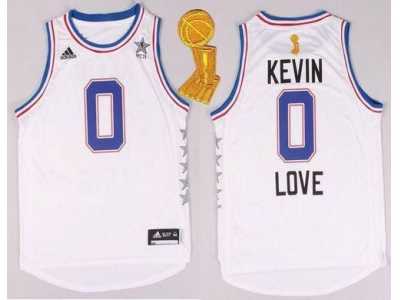 NBA Cleveland Cavaliers #0 Kevin Love White 2015 All Star The Champions Patch Stitched Jerseys