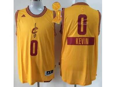 NBA Cleveland Cavaliers #0 Kevin Love Yellow 2014-15 Christmas Day The Champions Patch Stitched Jerseys