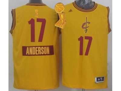 NBA Cleveland Cavaliers #17 Anderson Varejao Yellow 2014-15 Christmas Day The Champions Patch Stitched Jerseys
