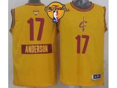 NBA Cleveland Cavaliers #17 Anderson Varejao Yellow 2014-15 Christmas Day The Finals Patch Stitched Jerseys