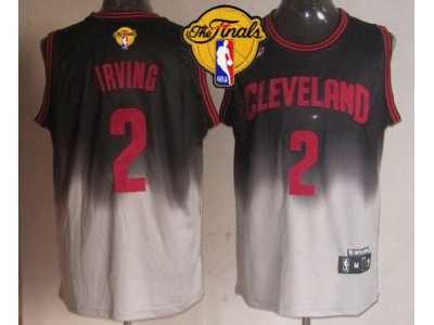 NBA Cleveland Cavaliers #2 Kyrie Irving Black-Grey Fadeaway Fashion The Finals Patch Stitched Jerseys