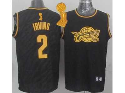 NBA Cleveland Cavaliers #2 Kyrie Irving Black Precious Metals Fashion The Champions Patch Stitched Jerseys