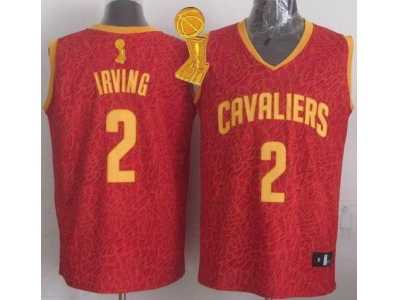 NBA Cleveland Cavaliers #2 Kyrie Irving Red Crazy Light The Champions Patch Stitched Jerseys