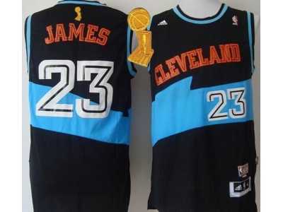 NBA Cleveland Cavaliers #23 LeBron James Black ABA Hardwood Classic The Champions Patch Stitched Jerseys