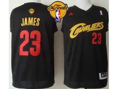 NBA Cleveland Cavaliers #23 LeBron James Black(Red No.) Fashion The Finals Patch Stitched Jerseys