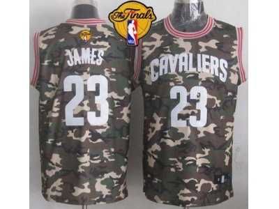NBA Cleveland Cavaliers #23 LeBron James Camo Stealth Collection The Finals Patch Stitched Jerseys
