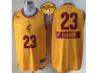 NBA Cleveland Cavaliers #23 LeBron James Gold 2014-15 Christmas Day The Finals Patch Stitched Jerseys