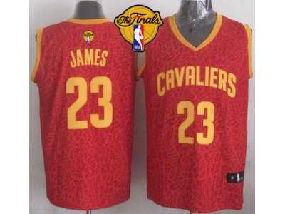 NBA Cleveland Cavaliers #23 LeBron James Red Crazy Light The Finals Patch Stitched Jerseys