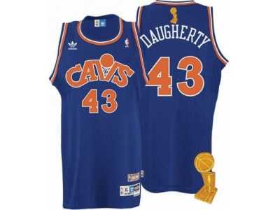 NBA Cleveland Cavaliers #43 Brad Daugherty Blue CAVS Throwback The Champions Patch Stitched Jerseys