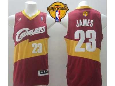 NBA New Revolution 30 Cavaliers #23 LeBron James Red The Finals Patch Stitched Jerseys