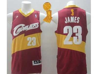 NBA New Revolution 30 Cleveland Cavaliers #23 LeBron James Red The Champions Patch Stitched Jerseys