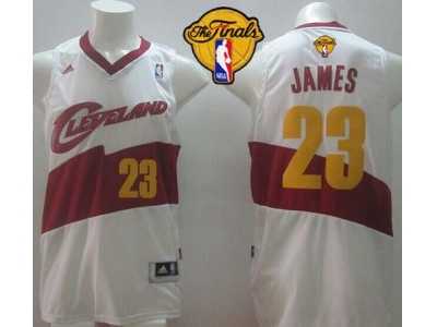 NBA New Revolution 30 Cleveland Cavaliers #23 LeBron James White The Finals Patch Stitched Jerseys