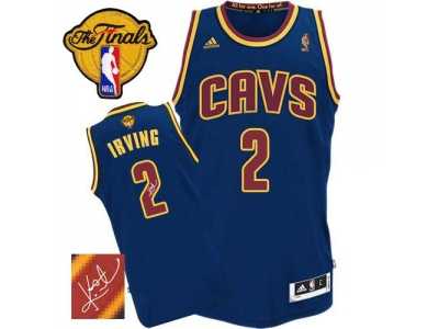 NBA Revolution 30 Cleveland Cavaliers #2 Kyrie Irving Navy Blue The Finals Patch Autographed Stitched Jerseys