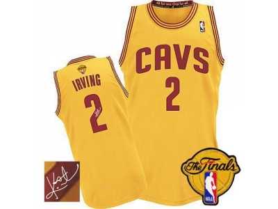NBA Revolution 30 Cleveland Cavaliers #2 Kyrie Irving Yellow The Finals Patch Autographed Stitched Jerseys
