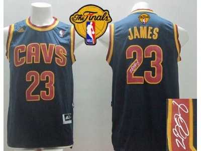 NBA Revolution 30 Cleveland Cavaliers #23 LeBron James Navy Blue CavFanatic The Finals Patch Autographed Stitched Jerseys