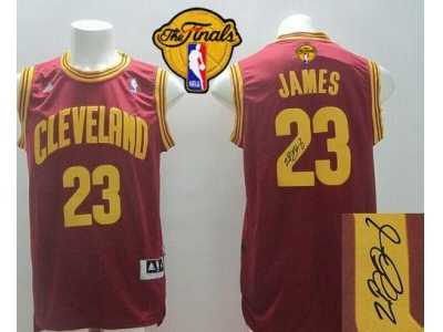 NBA Revolution 30 Cleveland Cavaliers #23 LeBron James Red Road The Finals Patch Autographed Stitched Jerseys