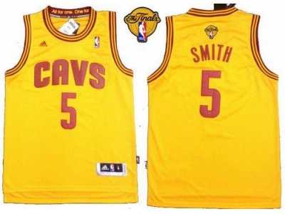 NBA Revolution 30 Cleveland Cavaliers #5 J.R. Smith Yellow The Finals Patch Stitched Jerseys