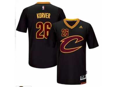 adidas Cleveland Cavaliers #26 Kyle Korver Black Short Sleeve Swingman Jersey