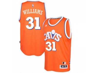 adidas Cleveland Cavaliers #31 Deron Williams Orange Hardwood Classics Swingman Jersey