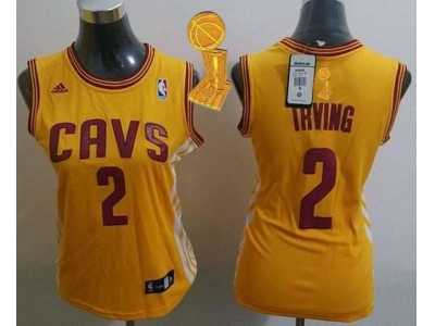 NBA Women Cavaliers #2 Kyrie Irving Gold Alternate The Champions Patch Stitched Jerseys
