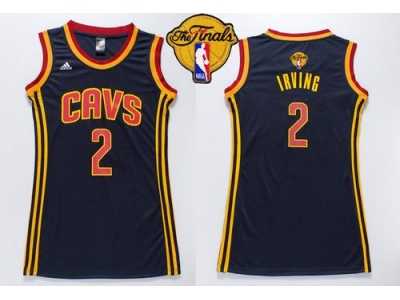 NBA Women Cavaliers #2 Kyrie Irving Navy Blue The Finals Patch Dress Stitched Jerseys
