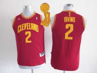 NBA Youth Cleveland Cavaliers #2 Kyrie Irving Red The Champions Patch Stitched Jerseys