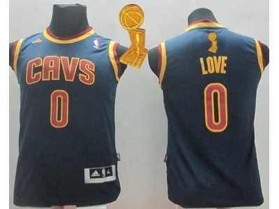 NBA Youth Revolution 30 Cleveland Cavaliers #0 Kevin Love Navy Blue The Champions Patch Stitched Jerseys