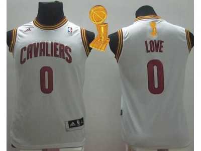 NBA Youth Revolution 30 Cleveland Cavaliers #0 Kevin Love White The Champions Patch Stitched Jerseys